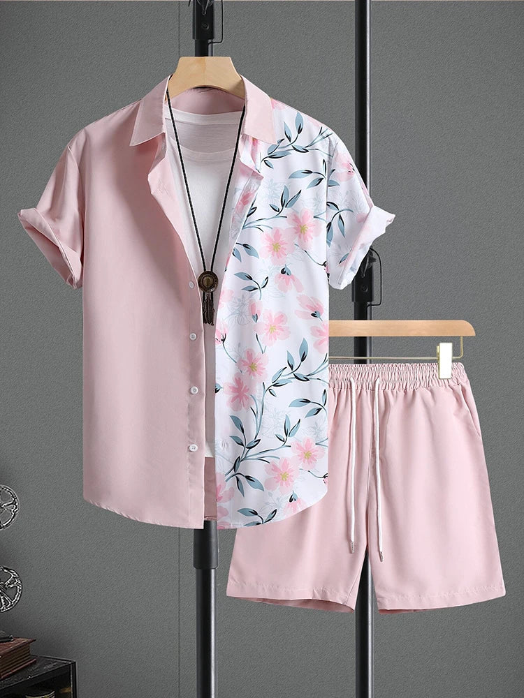 Ensemble chemise hawaïenne + short de plage pour homme