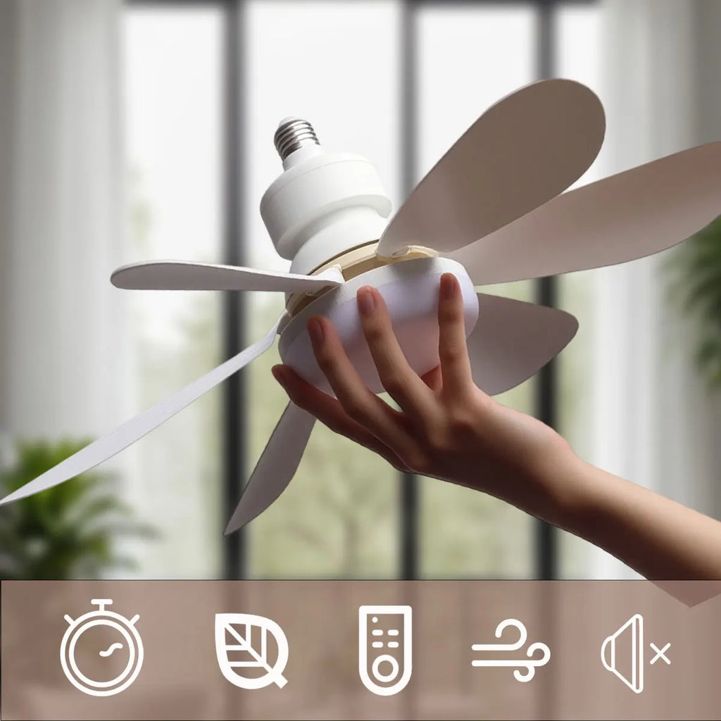 Ventilateur de plafond LED E27 avec télécommande et variateur — 30W/40W