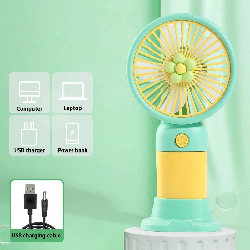 Mini ventilateur USB rechargeable - Main libre ou sur table