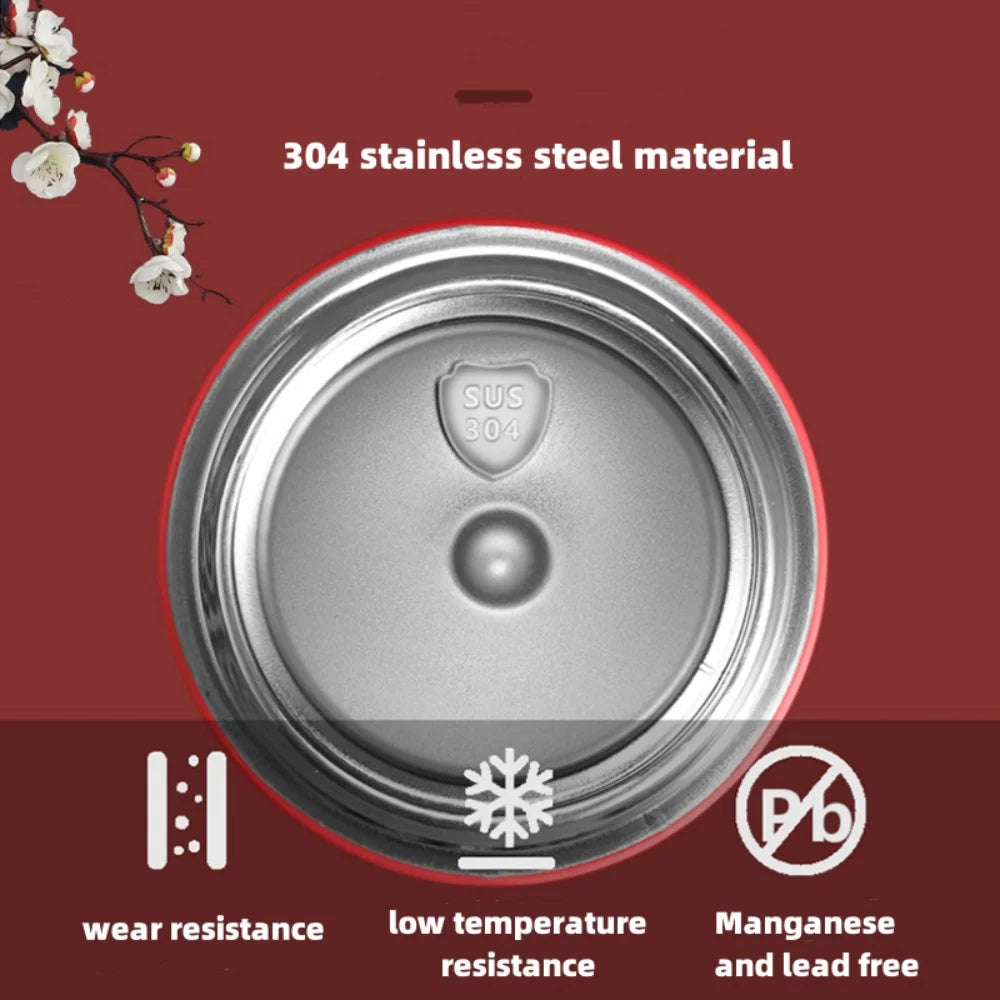 Gourde Thermos Intelligente – Affichage Température & Style Rétro Chinois