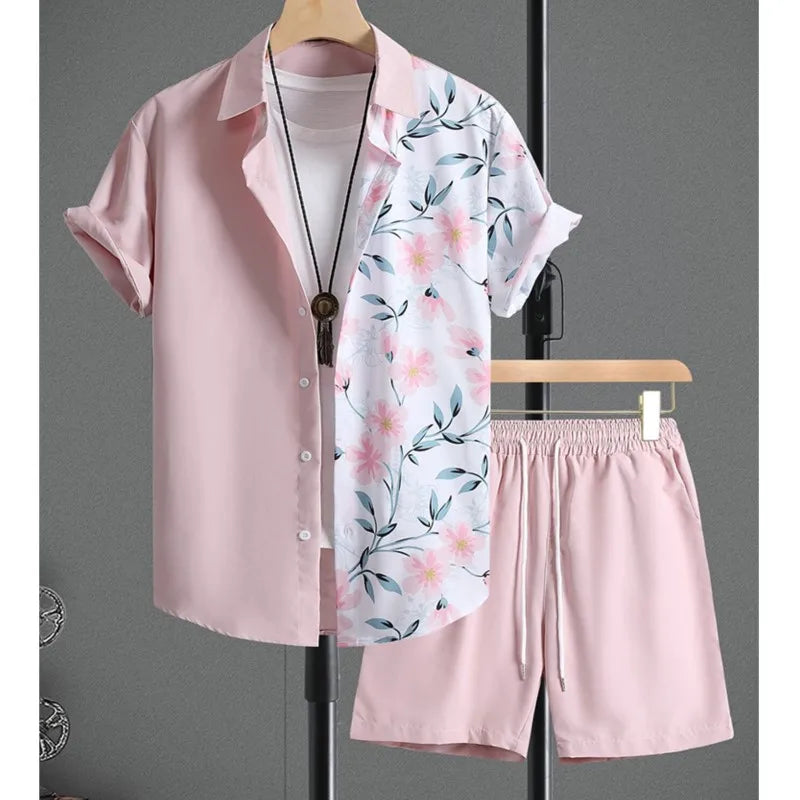 Ensemble chemise hawaïenne + short de plage pour homme