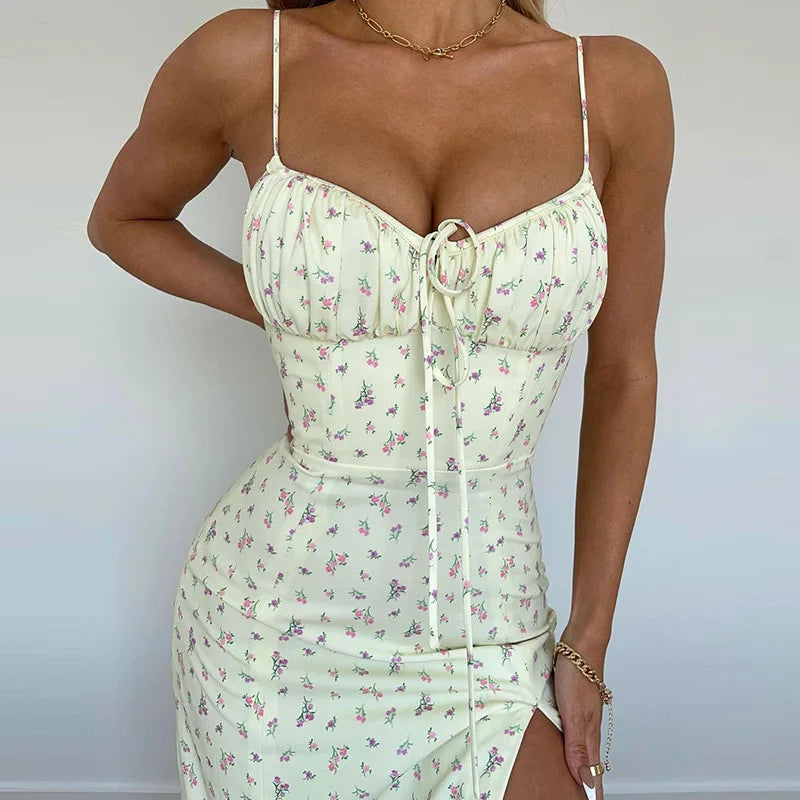 Robe Longue Florale – Style Bodycon Streetwear Vacances