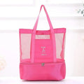 Grand sac de plage mesh transparent double couche isotherme