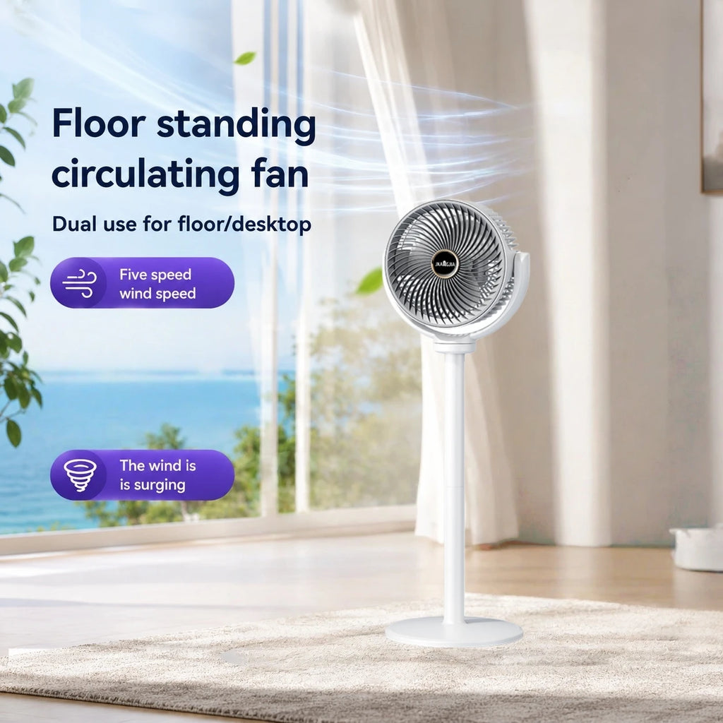 Ventilateur sur pied 3-en-1 USB-C — 5 vitesses, silencieux et portable
