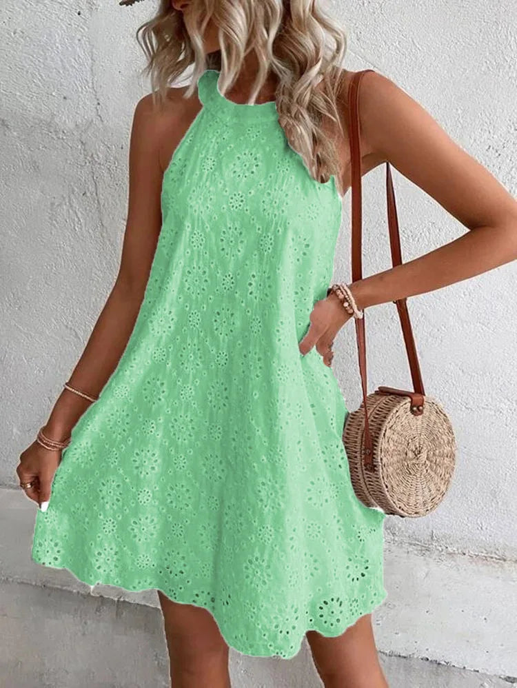 Robe Maxi Bohème Florale – Décolleté Halter & Ourlet Irrégulier
