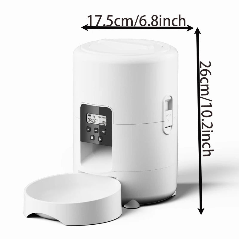 2L Cat Automatic Feeder, Smart Cat Food Distributor, Three Models: Button Model; WIFI Model: Video Model Can Be Selected