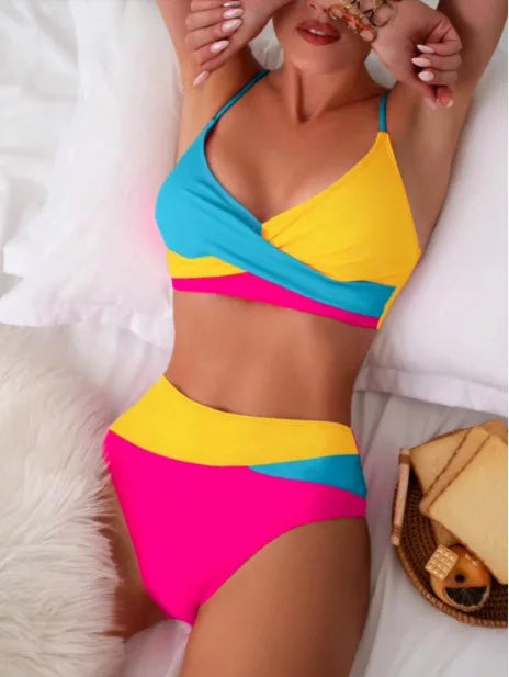 Bikini deux pièces sexy dos nu avec laçage croisé