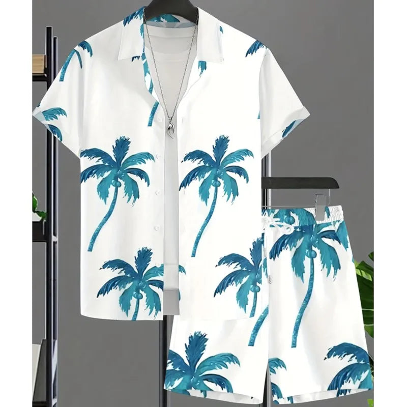 Ensemble chemise + short homme imprimé 3D