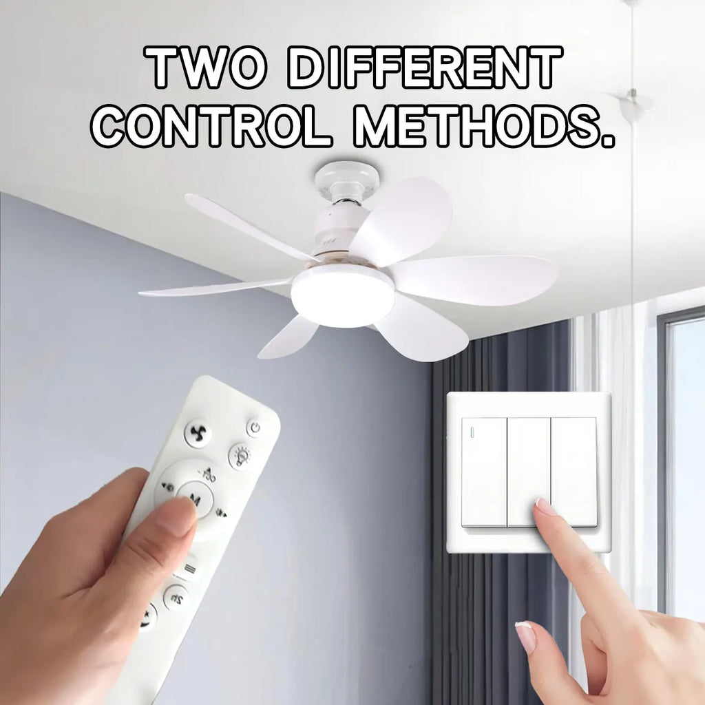 Ventilateur de plafond LED E27 avec télécommande et variateur — 30W/40W