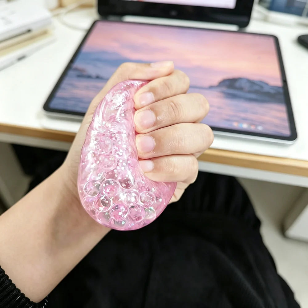 Jouet Anti-Stress Baozi – Squishy Bun à Presser avec Paillettes (Couleur Aléatoire)