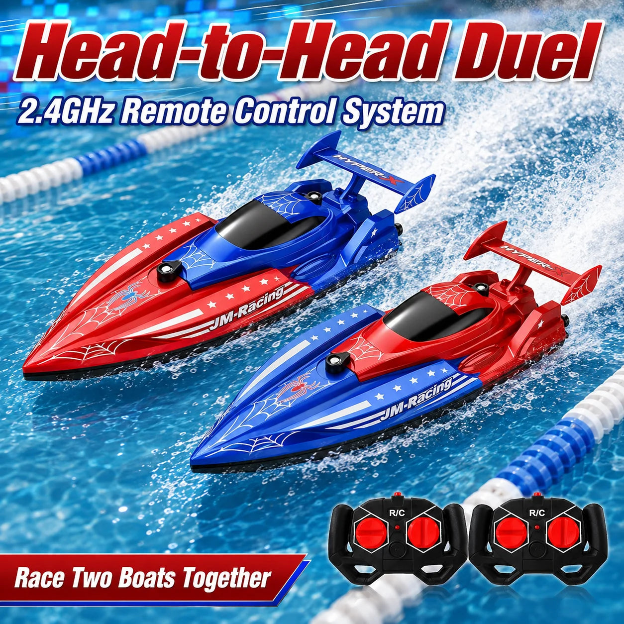 Bateau Télécommandé RC – Lot de 2 pour Enfants | Jeu Aquatique