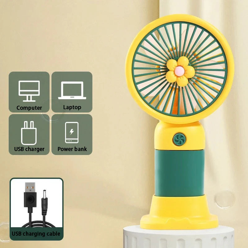 Mini ventilateur USB rechargeable - Main libre ou sur table