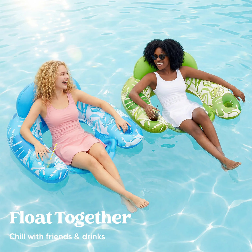 Fauteuils Gonflables Piscine – Lot de 2 avec Porte-Gobelet