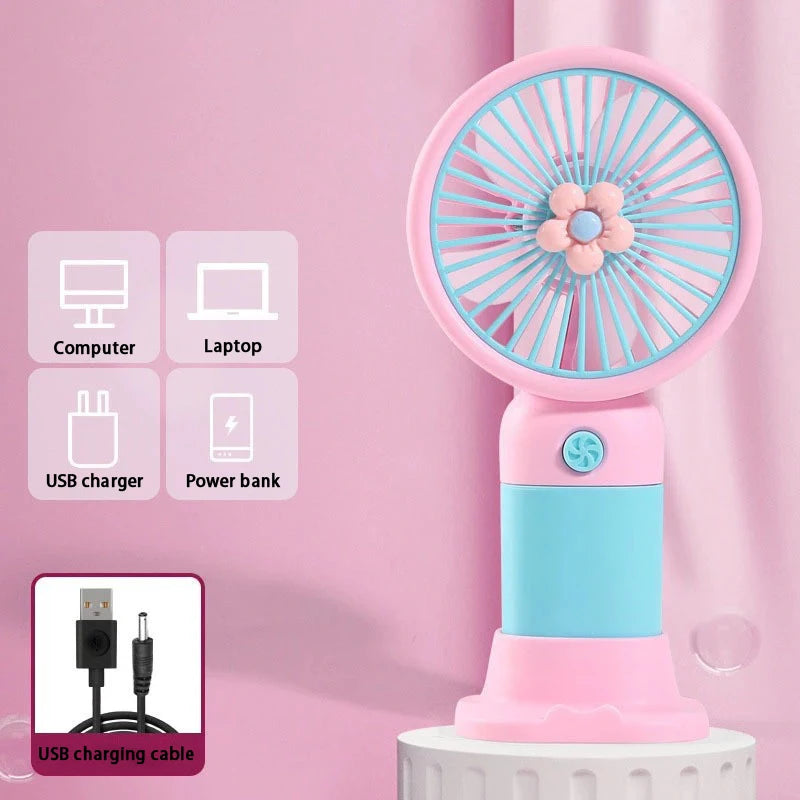 Mini ventilateur USB rechargeable - Main libre ou sur table
