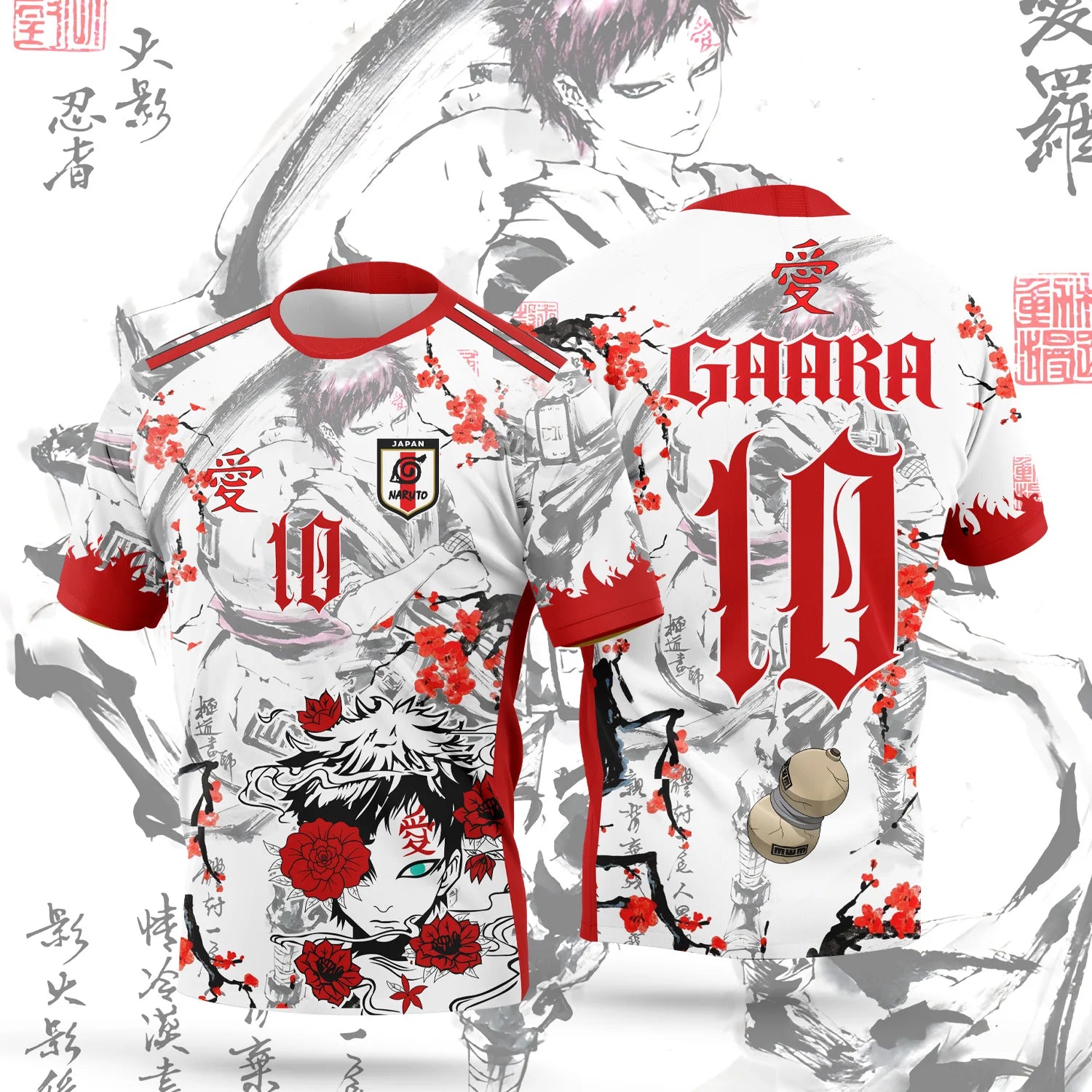 T-Shirt Anime Naruto – Gaara du Désert | Style Japonais Unisexe