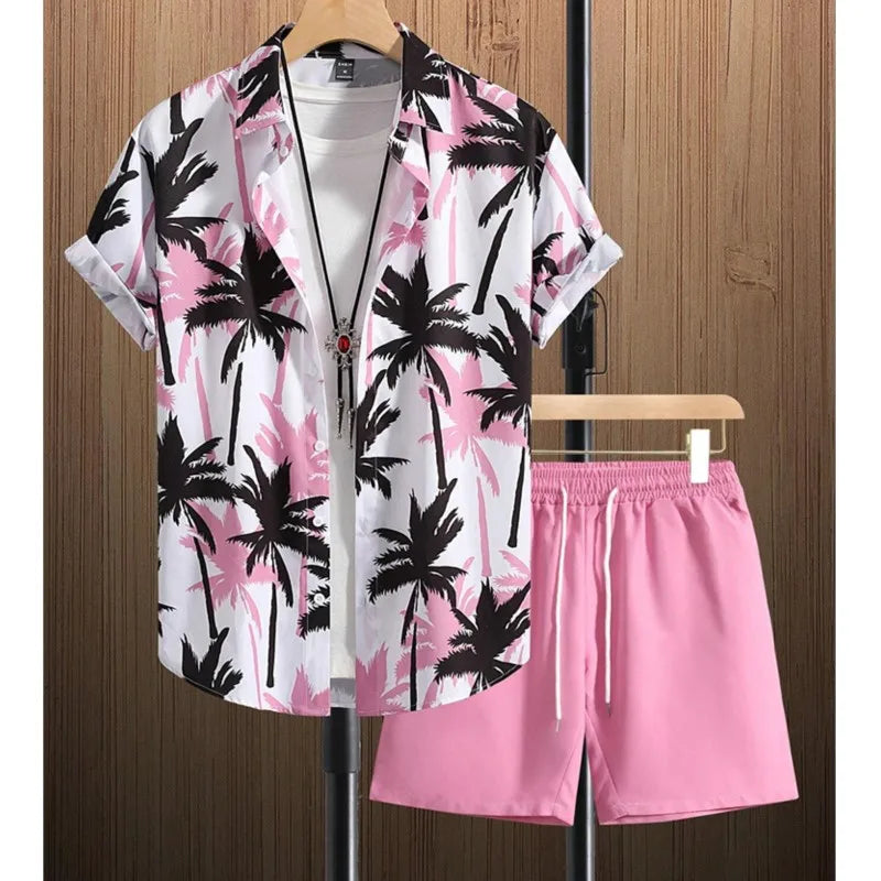 Ensemble chemise hawaïenne + short de plage pour homme