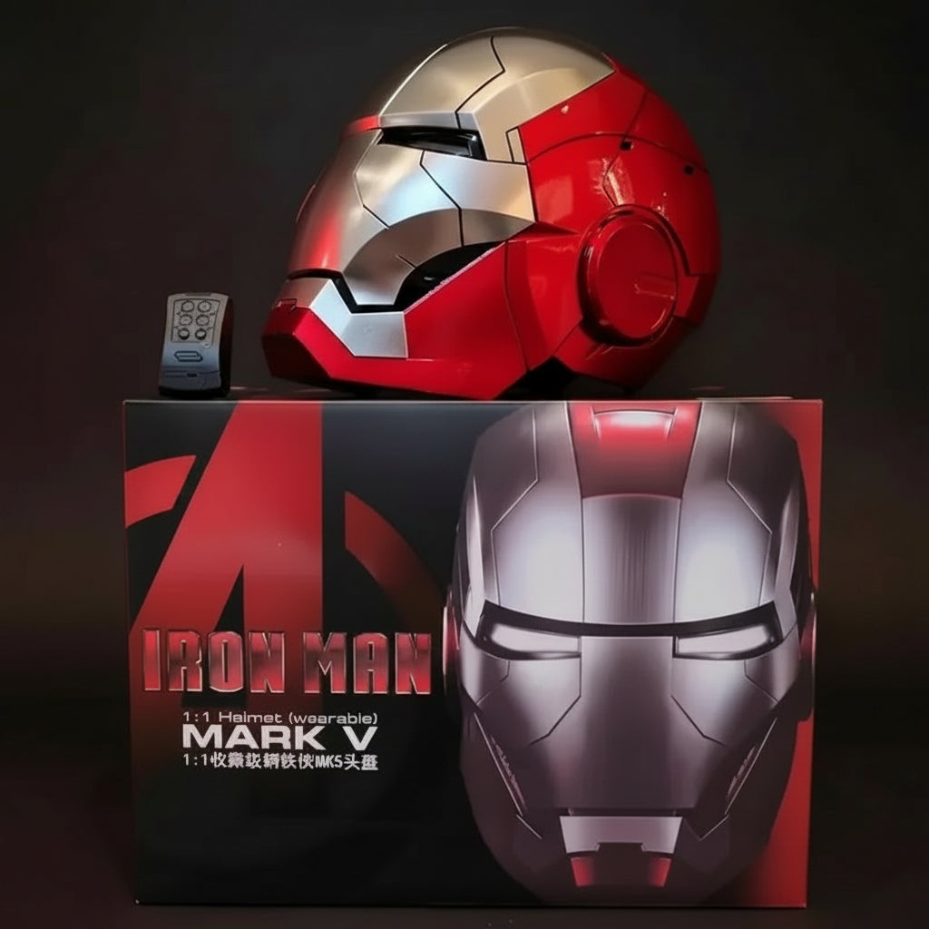 Casque Iron Man MK5 Électrique – Commande Vocale & Télécommande | Échelle 1:1
