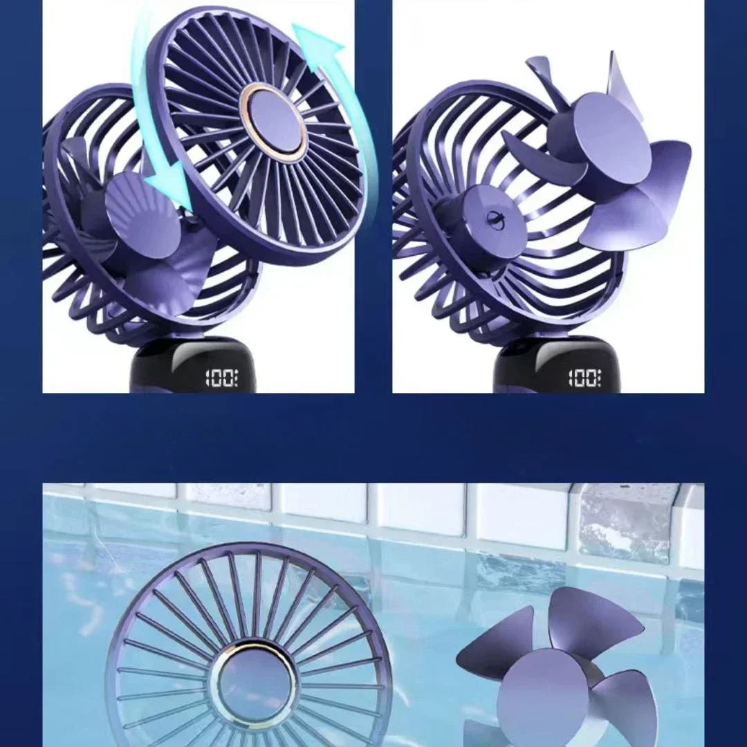Ventilateur rechargeable LED avec affichage digital