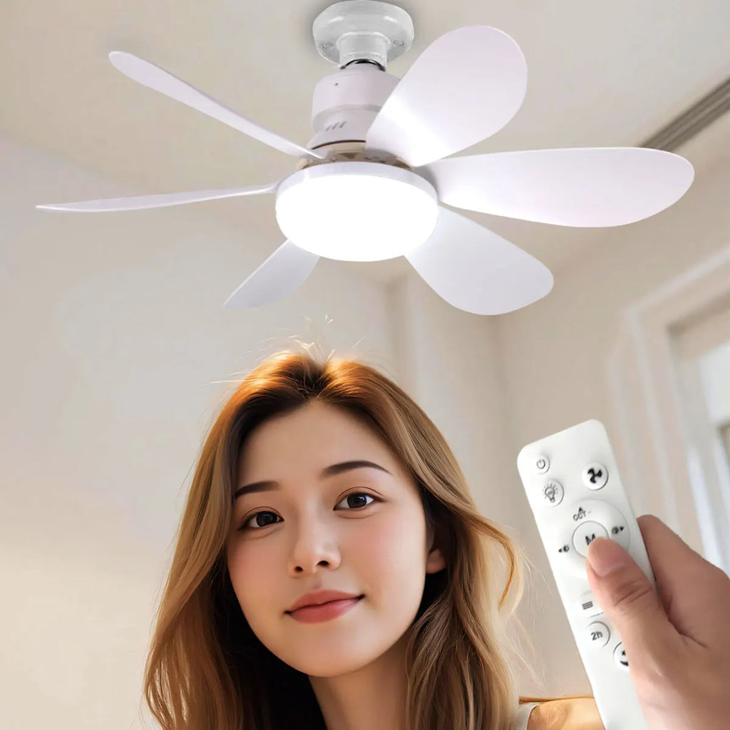 Ventilateur de plafond LED E27 avec télécommande et variateur — 30W/40W