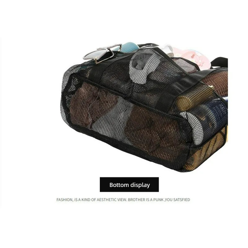 Grand Sac de Plage Mesh – Portable & Léger | Noir