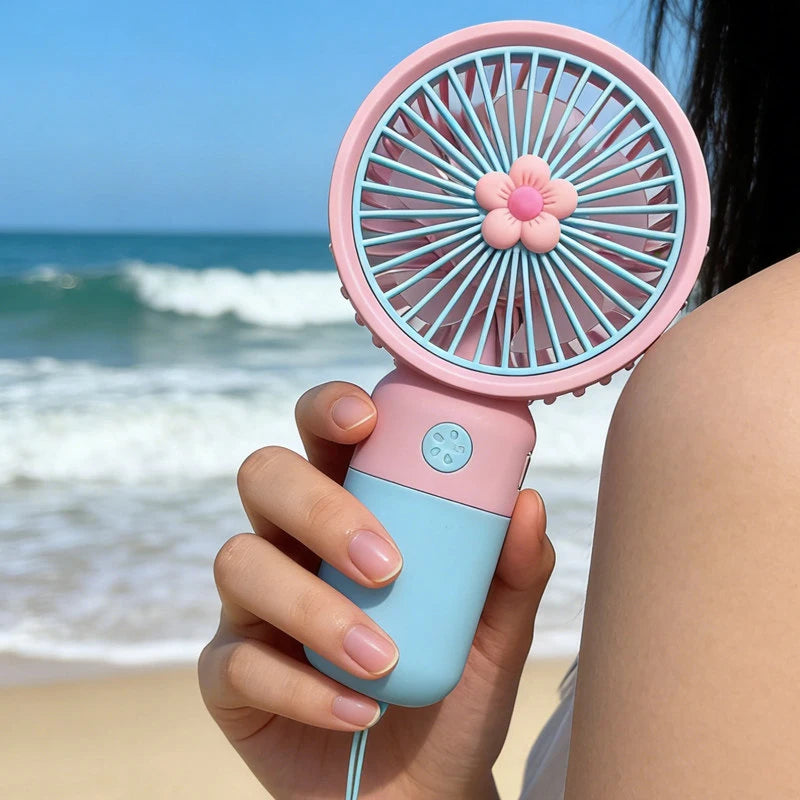 Mini ventilateur USB rechargeable - Main libre ou sur table