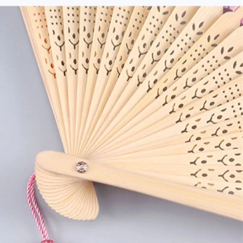 Éventail pliant en soie vintage style japonais