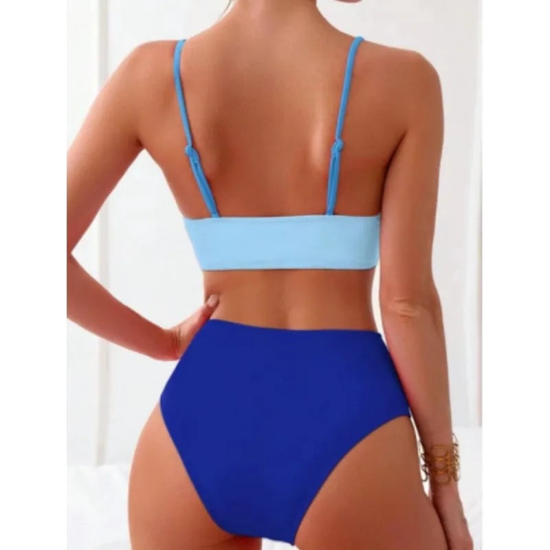 Bikini deux pièces sexy dos nu avec laçage croisé
