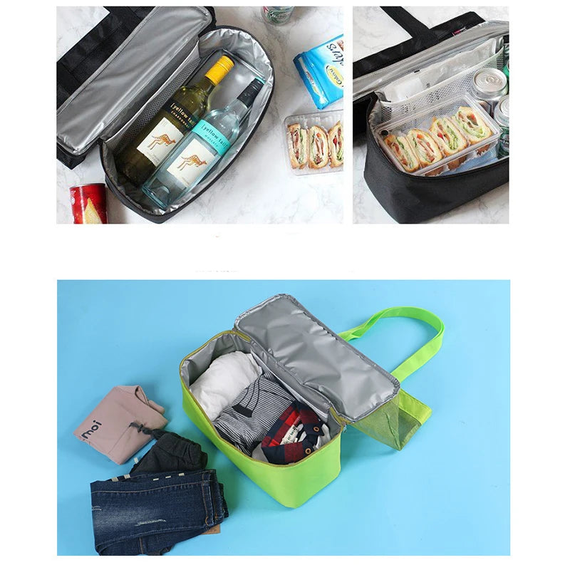 Grand sac de plage mesh transparent double couche isotherme