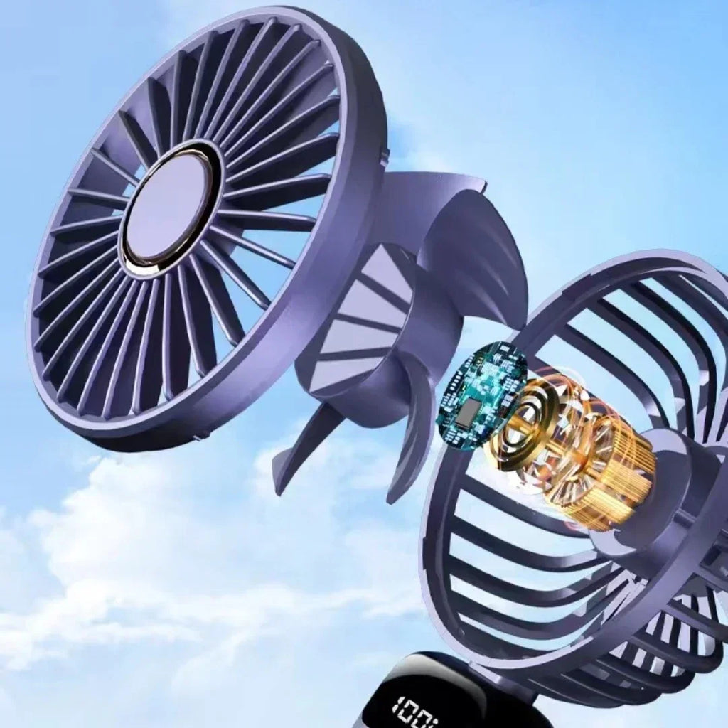 Ventilateur rechargeable LED avec affichage digital