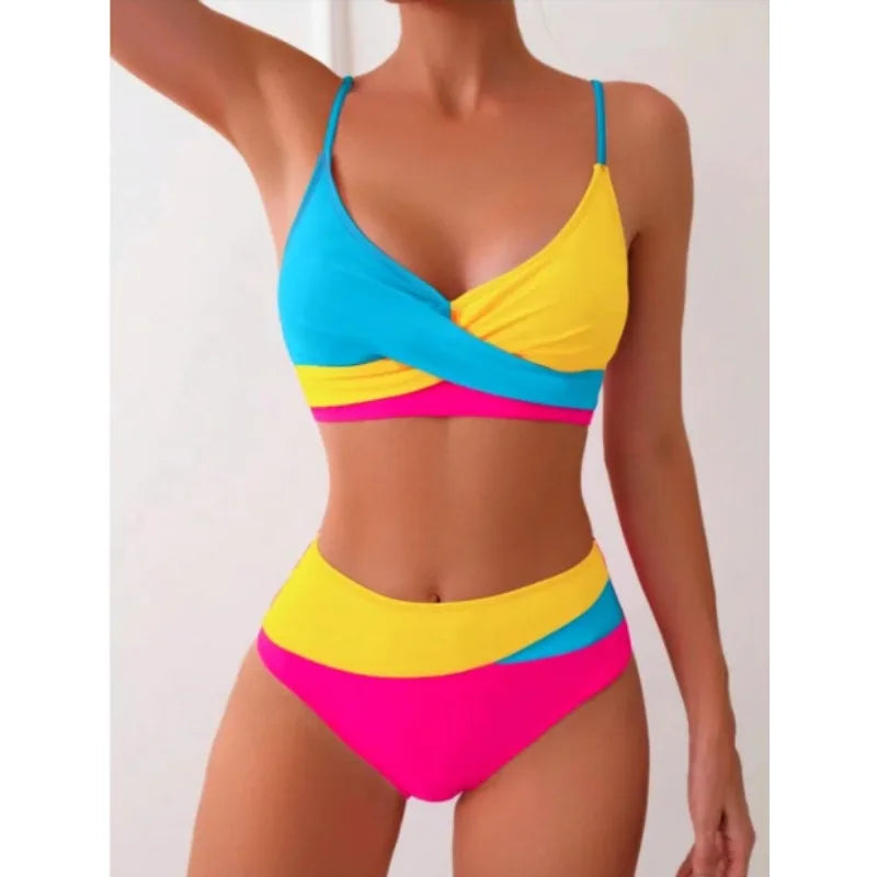Bikini deux pièces sexy dos nu avec laçage croisé