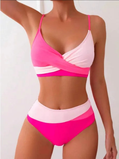 Bikini deux pièces sexy dos nu avec laçage croisé