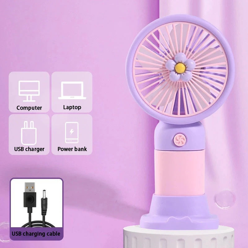 Mini ventilateur USB rechargeable - Main libre ou sur table